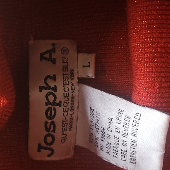 Joseph A. Silk Top with Metallic,  EUC, Large, Junior - Picture 6 of 8